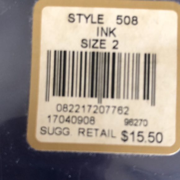 Givenchy Control Top Ultra Sheer Sandal Toe Hosiery Style 508 Size 2 INK - Picture 3 of 5